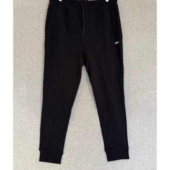 NEW! Hugo Boss Hadiko B Joggers Men Large Dark Blue Jersey Tapered Sweatpants